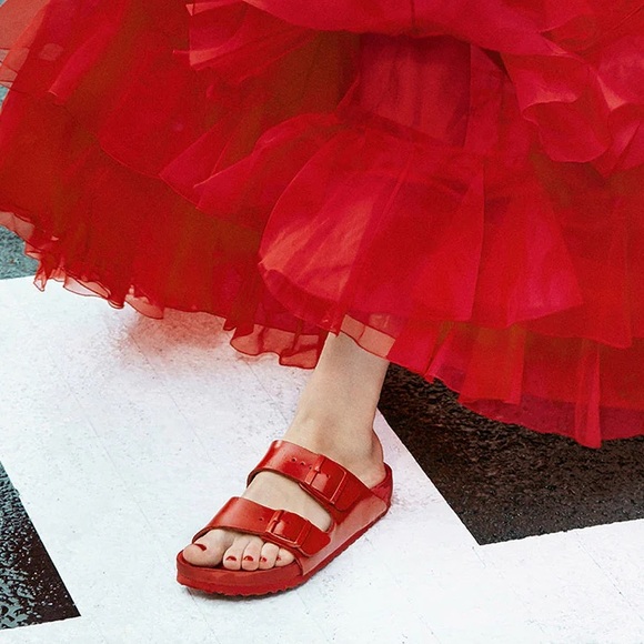 Valentino Garavani Shoes - Valentino Garavani & Birkenstock Unisex Arizona Red‎ Leather Sandals Sz 8.5 (39)